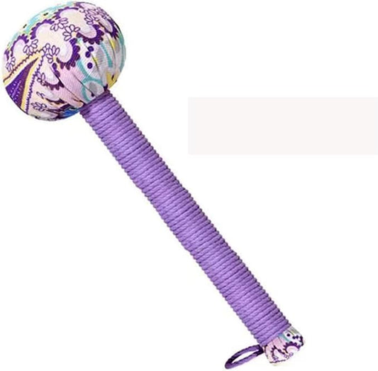 Manual Wormwood Massage Hammer for Back Pain Relief - 12.5 Inch Lymphatic Drainage & Meridian Tapping Tool, Handmade Natural Herbs Body Massager