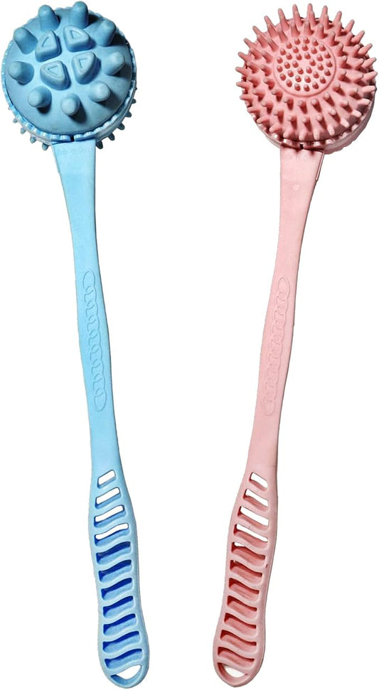Manual Back Massagers, 2 Pack Massage Hammer for Shoulder Soreness Relief, 15 Inch Long Handheld Plastic Hammer for Whole Body Legs Arms Back in Home Office (Blue+Pink)