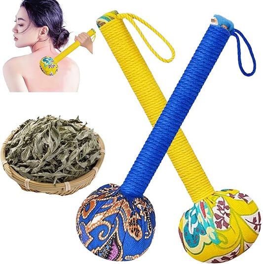 Manual Hammer Massager,Whole Body Massage Hammer,Back Pain Massage Hammer 2P Blue and Yellow